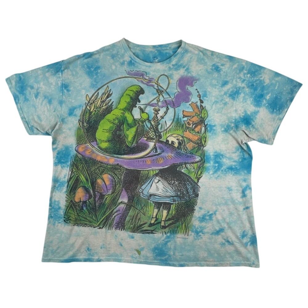 Liquid Blue Alice in Wonderland Caterpillar Hookah Tie Dye T Shirt 2XL 2015
